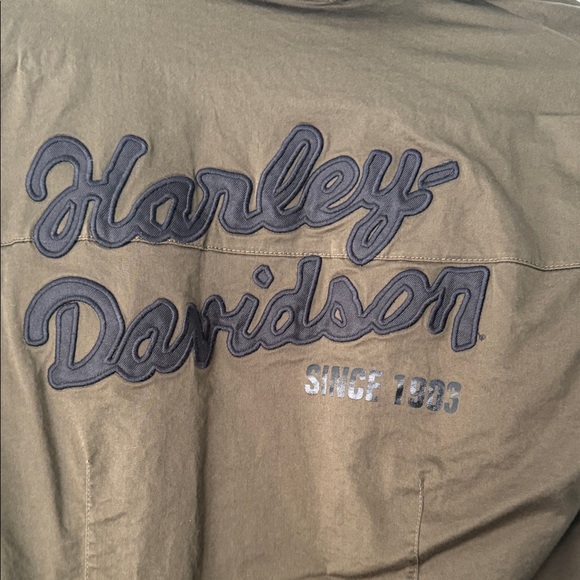 Harley-Davidson Military Green Zip-Up Top - Picture 5 of 6